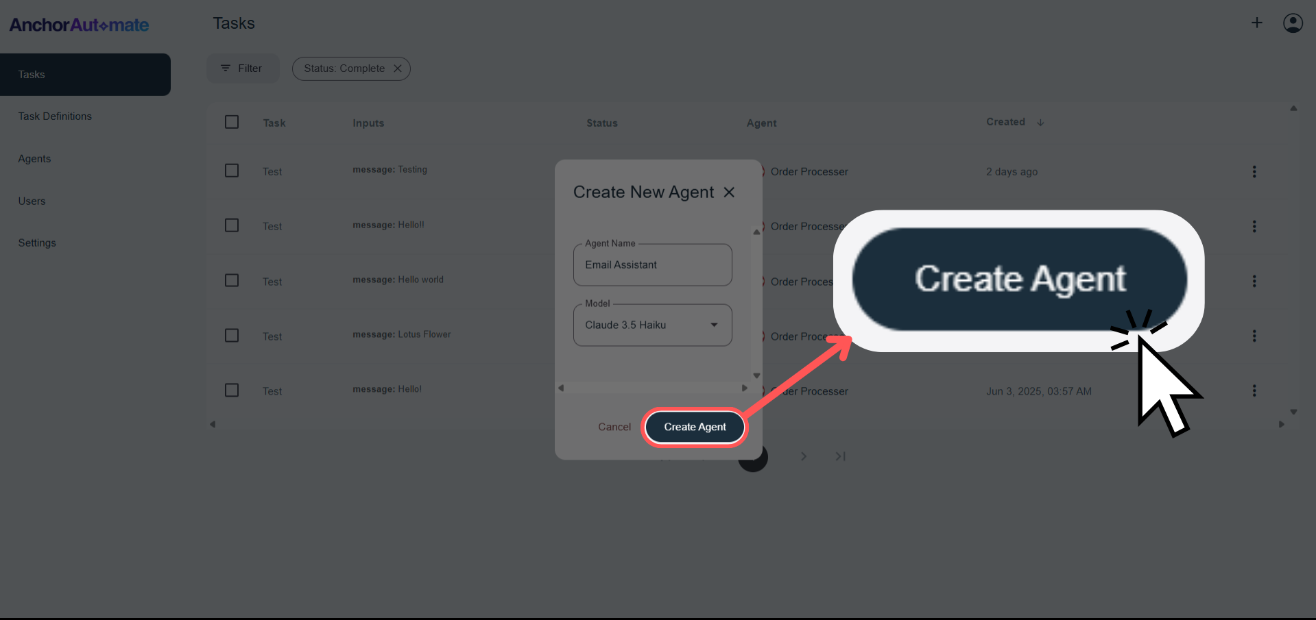Step 4 - Agent Created