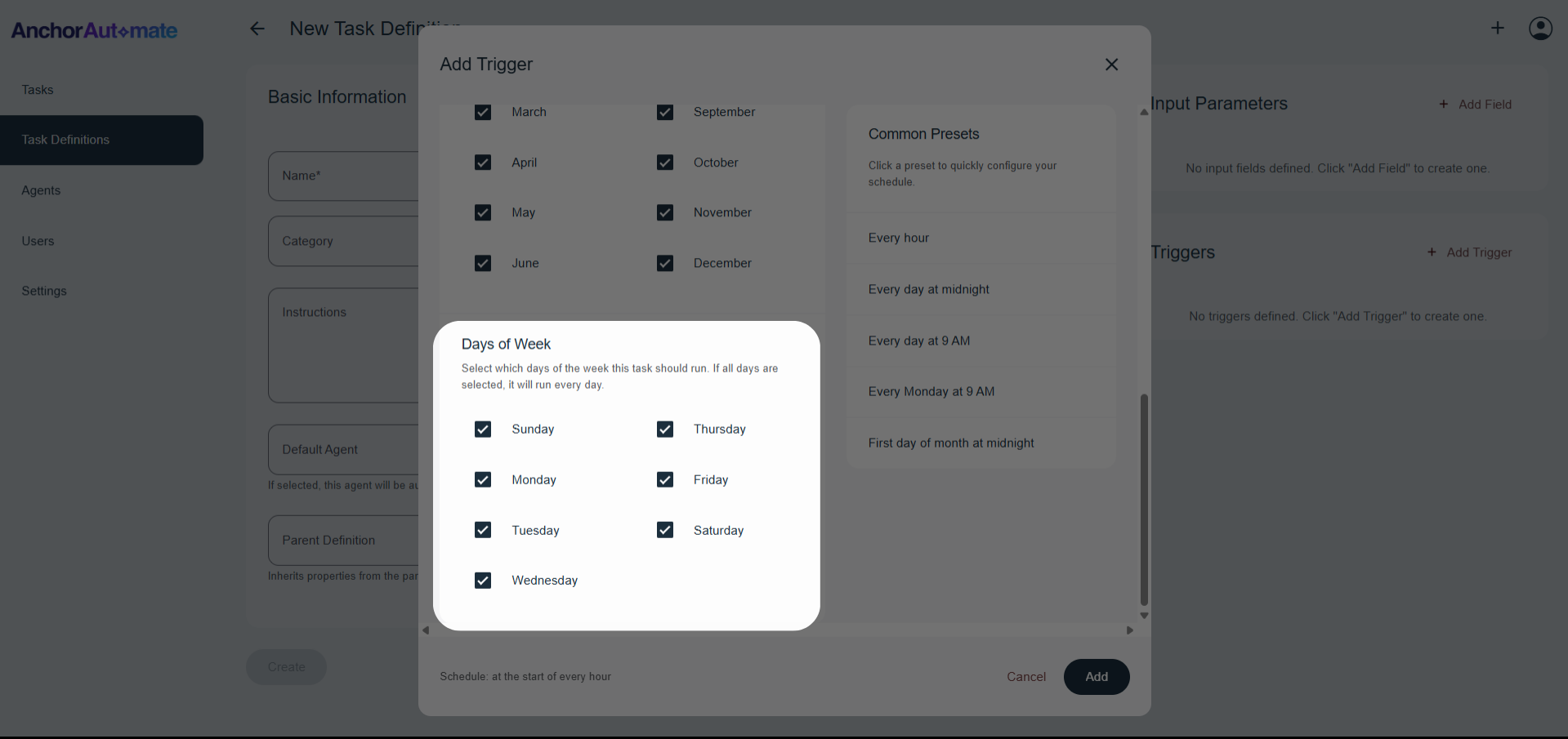 Days of the Week Example